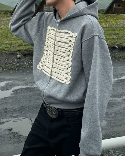BRAID LOOP ZIP HOODIE