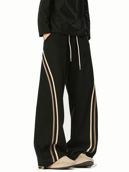 DOUBLE LINE WIDE SWEAT PANTS