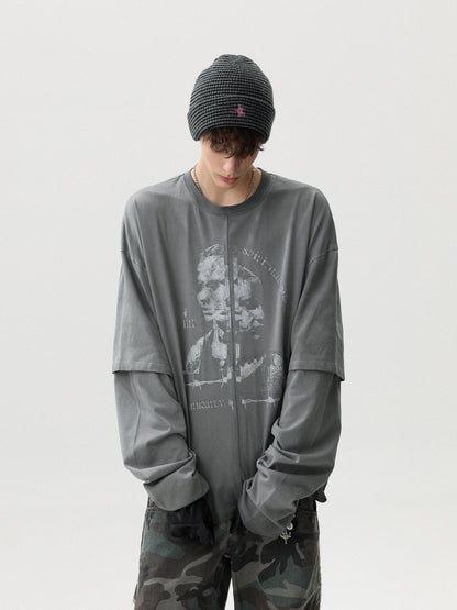 DISTRESSED AMERICAN LONG-SLEEVE T-SHIRT