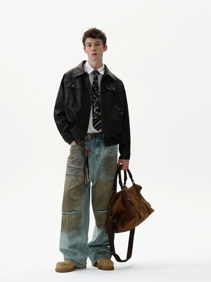 AMERICAN VINTAGE OLD LEATHER JACKET