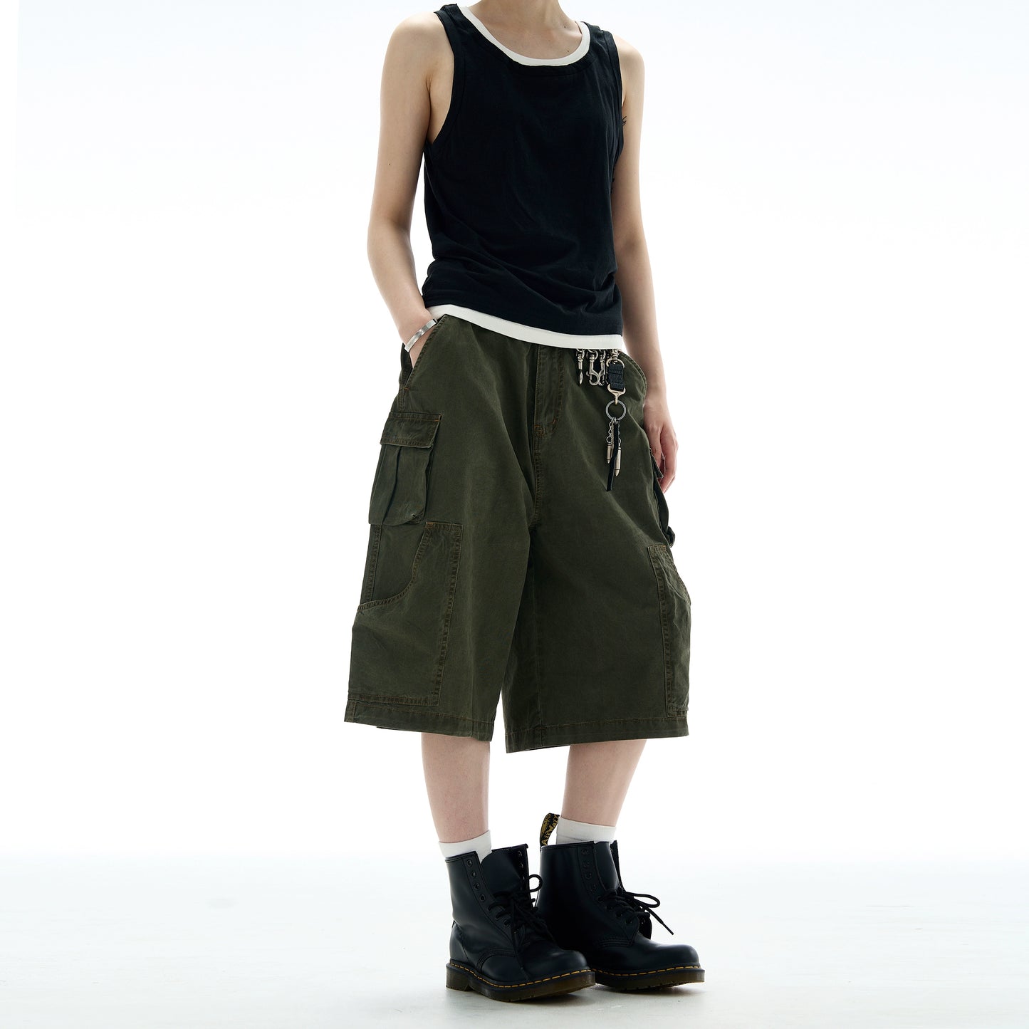 LONG STRING CASUAL STITCH CARGO PANTS