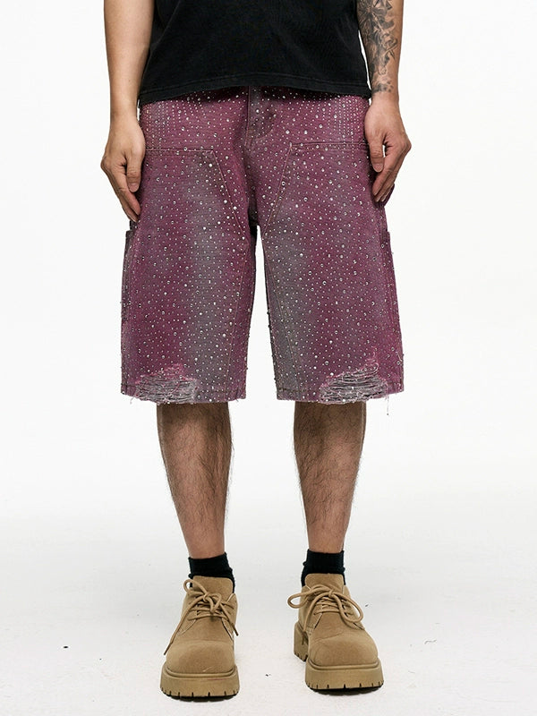 RHINESTORE HALF DENNIM