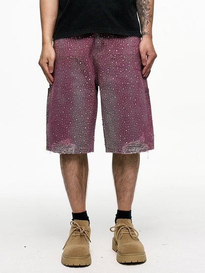 RHINESTORE HALF DENNIM