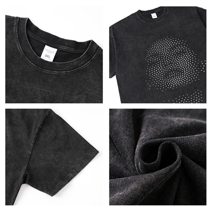 STUDDED FACE GRAPHIC T-SHIRTS