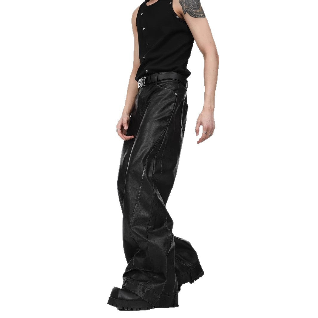 VINTAGE MODE PU LEATHER PANTS