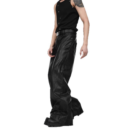VINTAGE MODE PU LEATHER PANTS