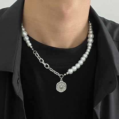 MARBLE COMPASS NECKLACE
