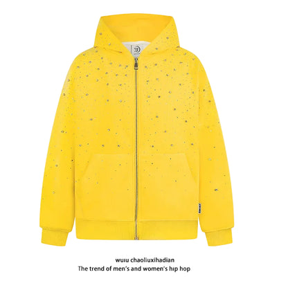 RHINESTONE STAR ZIP HOODIE