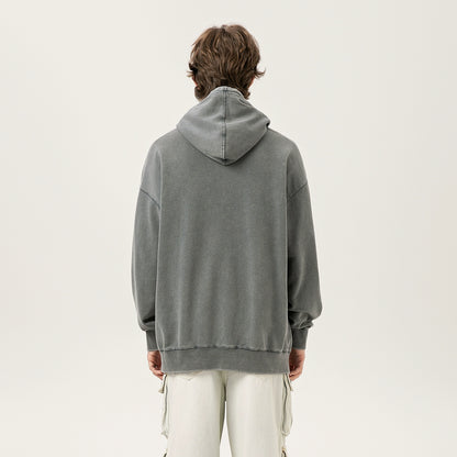 WASHED DISTRESSED GRAPHIC HOODIE