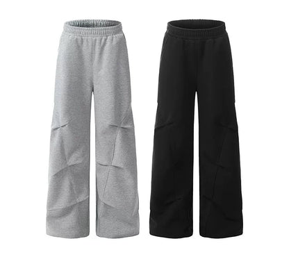 STRUCTURED PLEAT BAGGY SWEAT PANTS
