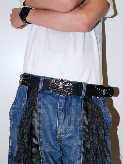 VINTAGE CROSS ICON TUDDED BELT