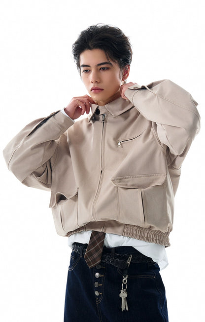 REVERSIBLE CLASSIC PLAID COLLAR JACKET