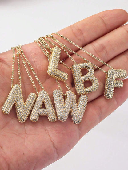 ICY CRYSTAL INITIAL NECKLACE (GOLD)