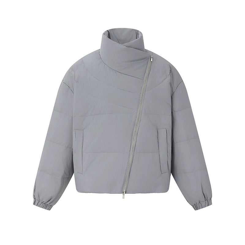 CURVED ZIP PUFFER JACKET