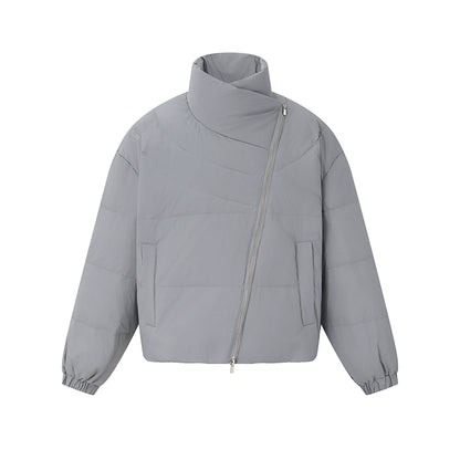 CURVED ZIP PUFFER JACKET