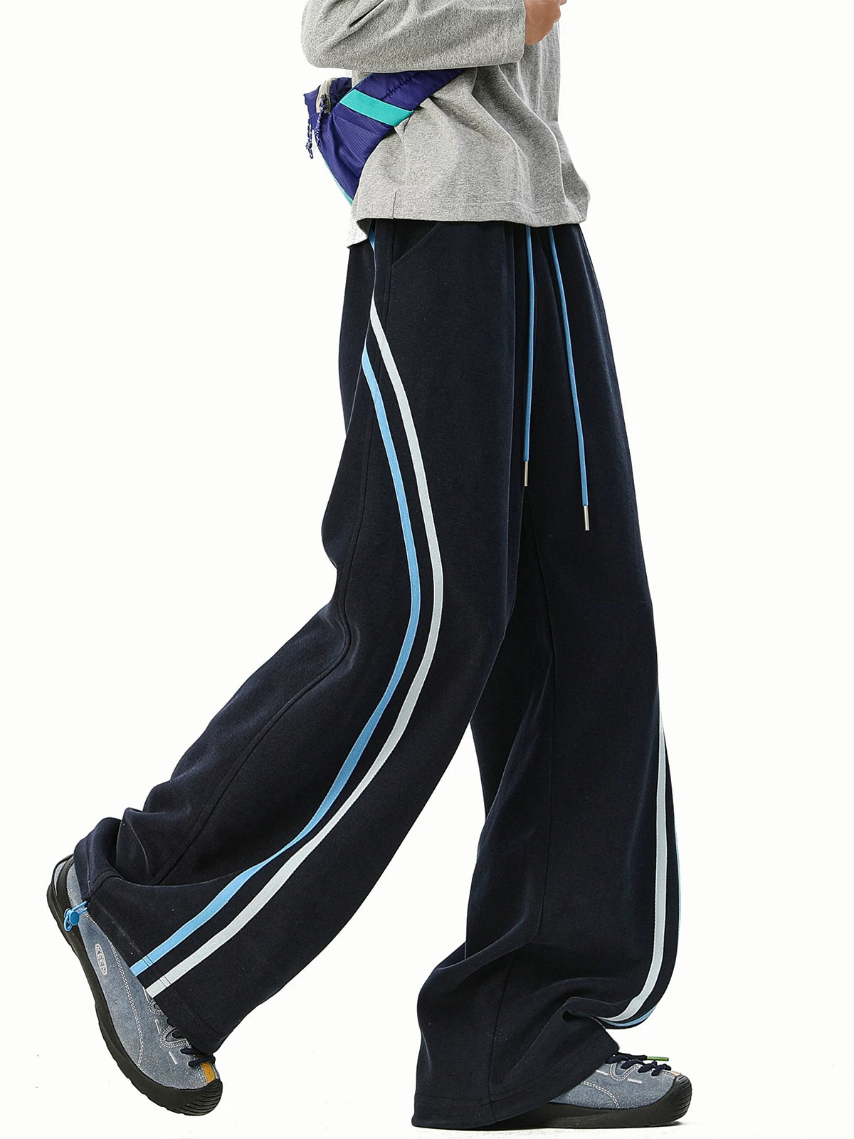 DOUBLE LINE WIDE SWEAT PANTS
