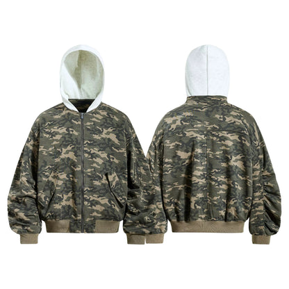 CAMO HOODED ZIP JACKET