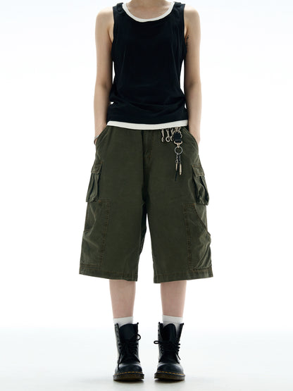 LONG STRING CASUAL STITCH CARGO PANTS