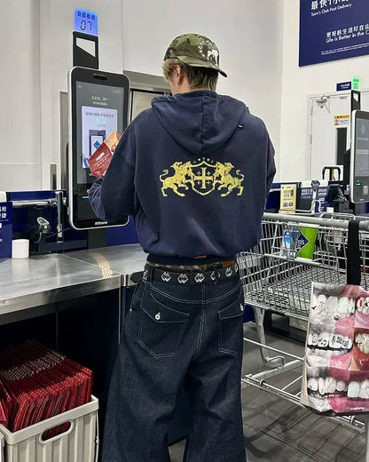 ROYAL CREST SPLASH ZIP HOODIE