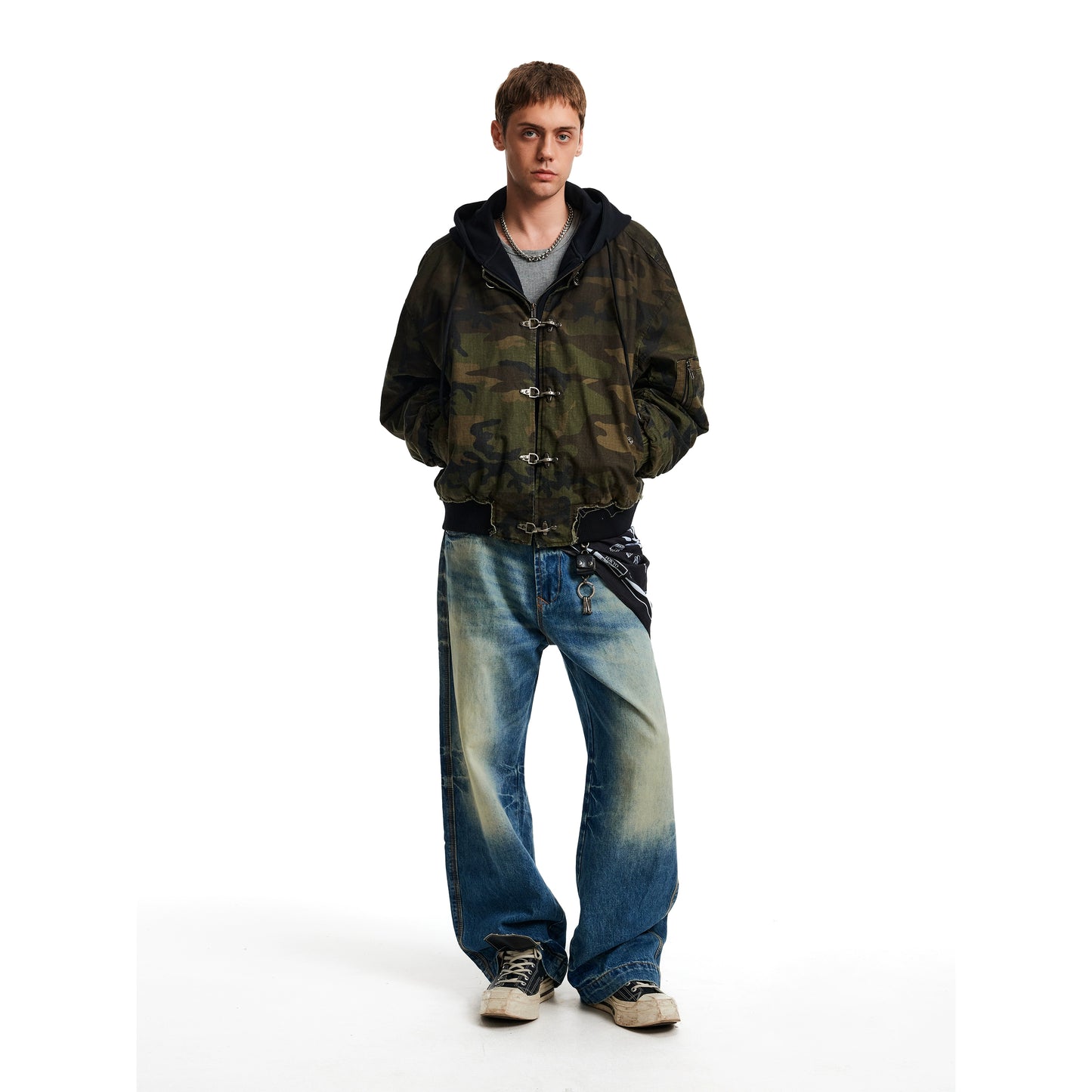 CAMO HOODED FIREMAN JACKET