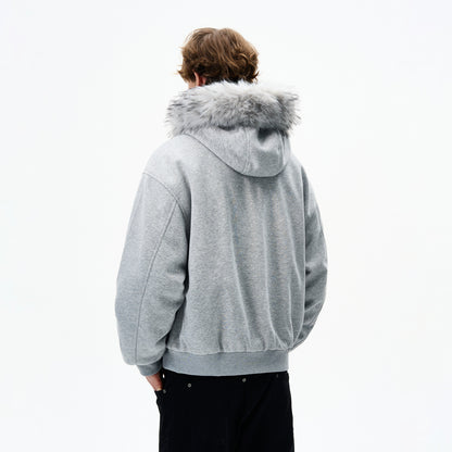FUR HOODED OVERSIZE JACKET
