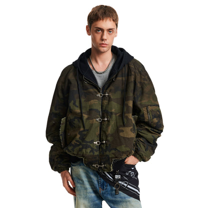 CAMO HOODED FIREMAN JACKET