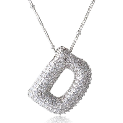 ICY CRYSTAL INITIAL NECKLACE (SILVER)