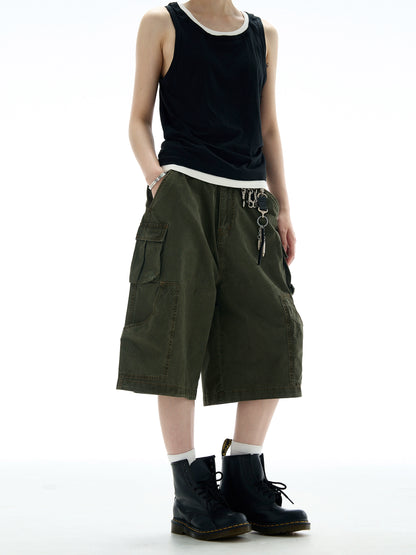 LONG STRING CASUAL STITCH CARGO PANTS