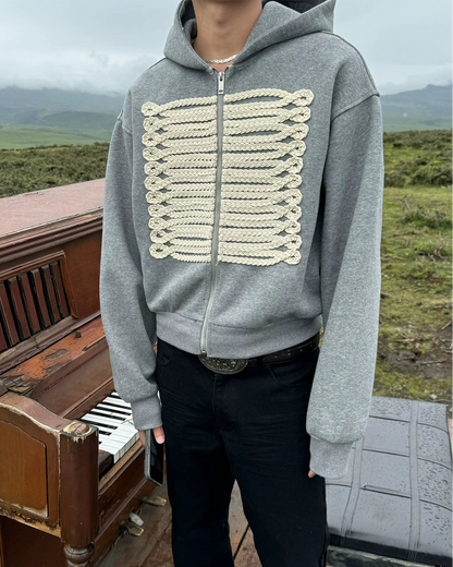 BRAID LOOP ZIP HOODIE