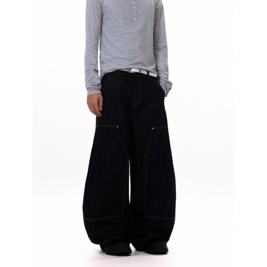 BAGGY DENIM FLOOR MOP SCIMITAR JEANS