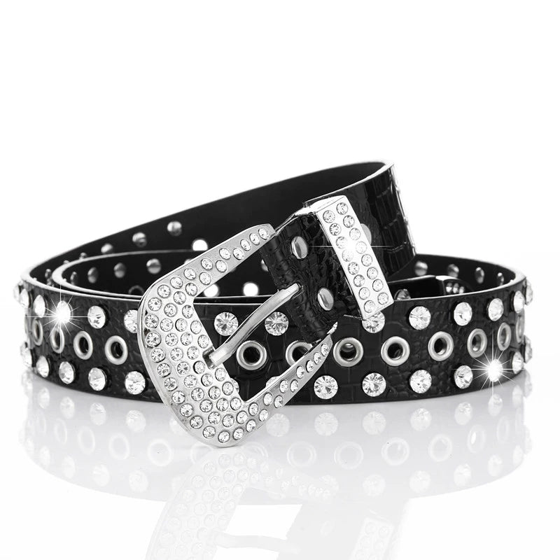 RHINESTONES PIN BUCKLE BELT