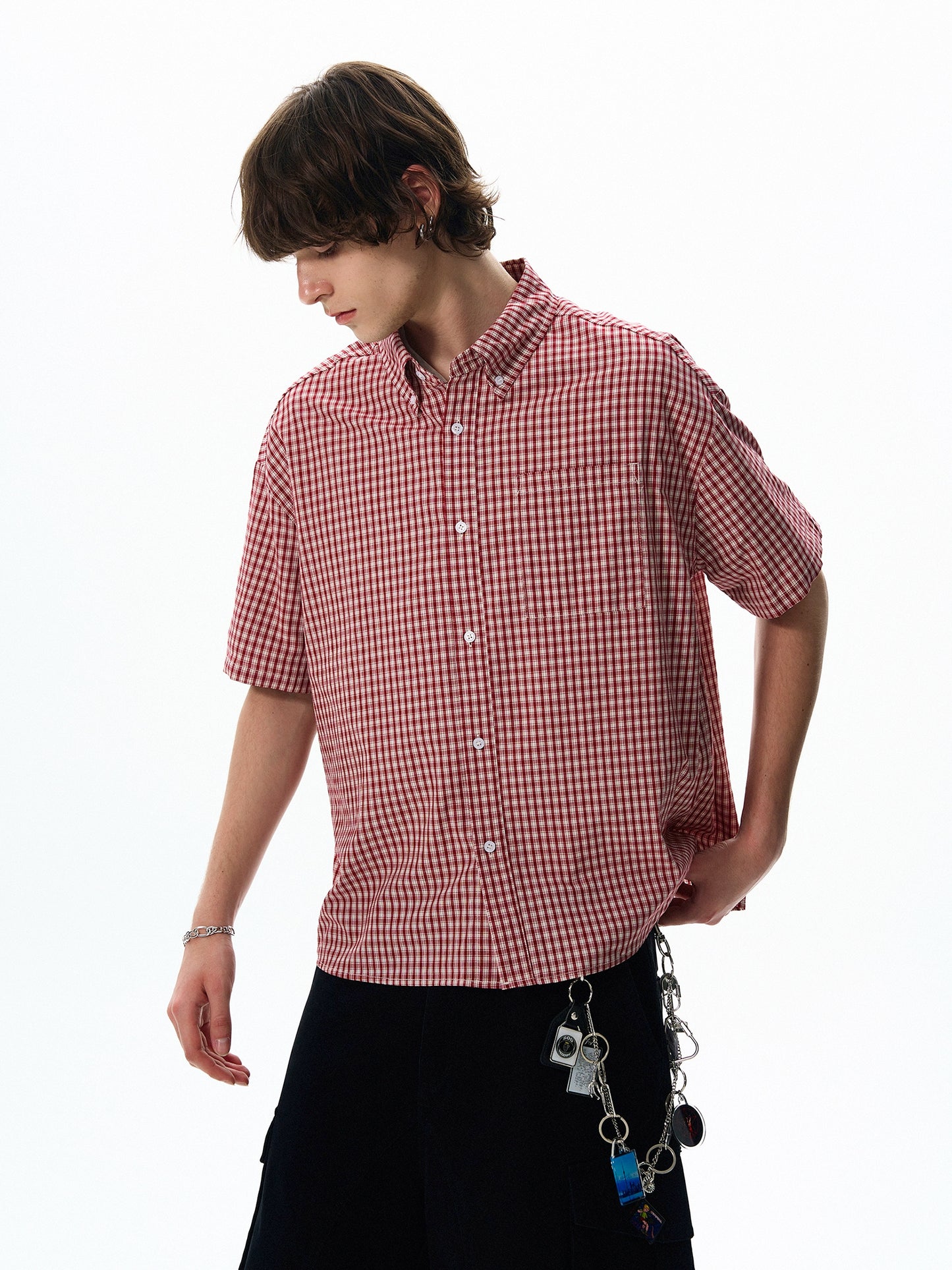 CHECKERED BUTTON-UP SHIRT