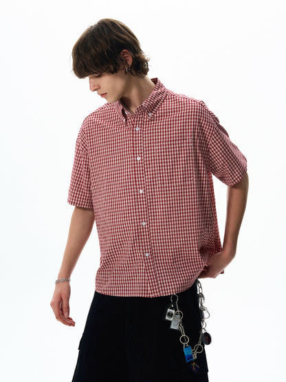CHECKERED BUTTON-UP SHIRT