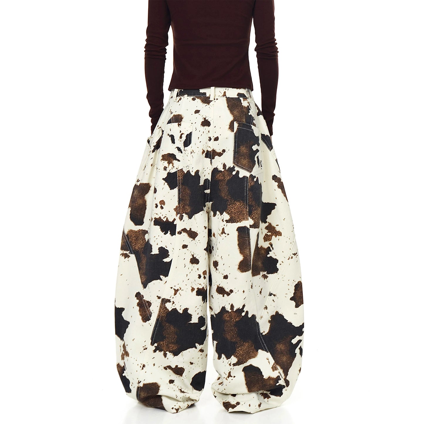 VINTAGE COWHIDE WIDE LEG PANTS