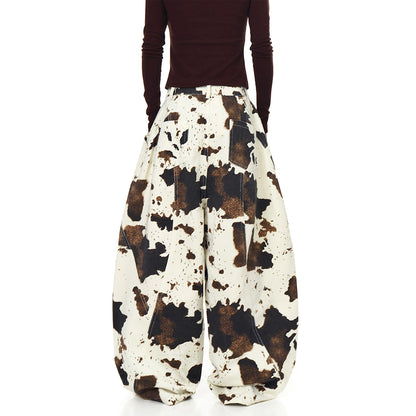 VINTAGE COWHIDE WIDE LEG PANTS