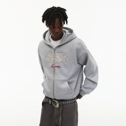 CRYSTAL STAR LOGO ZIP HOODIE