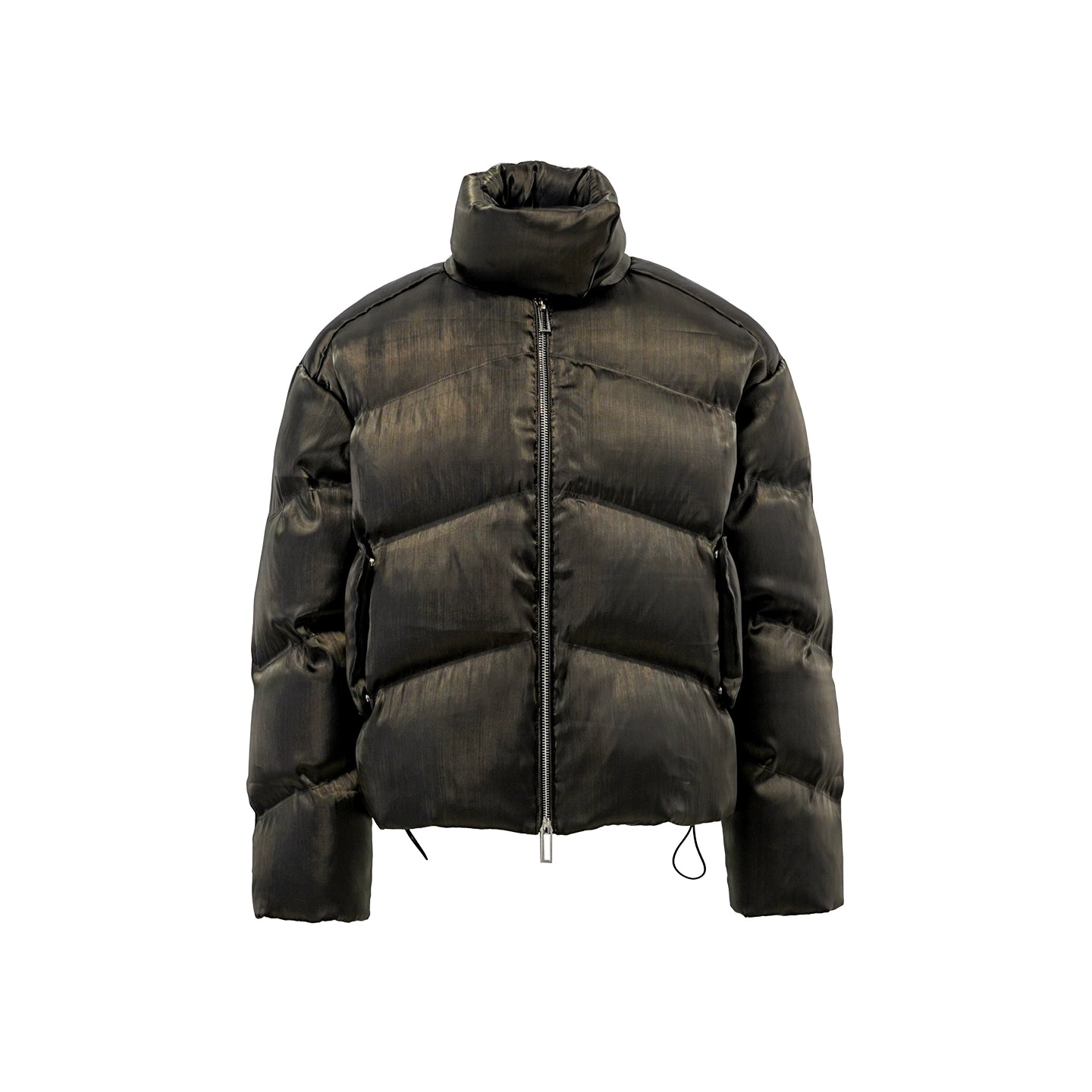 HEAVY LIQUID METAL TEXTURE DOWN JACKET