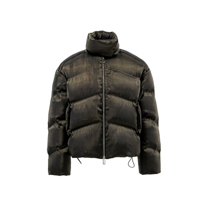 HEAVY LIQUID METAL TEXTURE DOWN JACKET