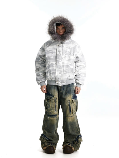 CAMOUFLAGE FUR JACKET