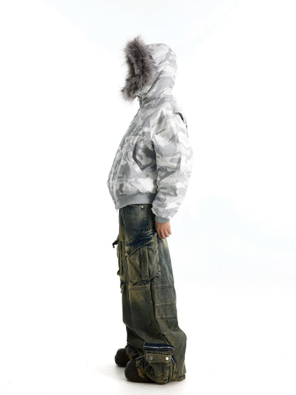 CAMOUFLAGE FUR JACKET
