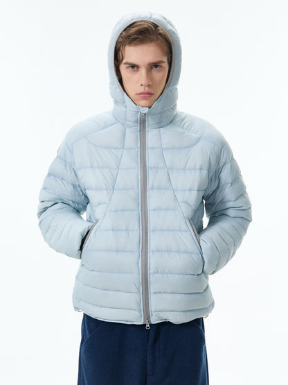 LIGHTWEIGHT HOODED MICRO DOWN JACKET
