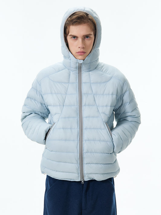 LIGHTWEIGHT HOODED MICRO DOWN JACKET