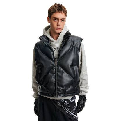 PU LEATHER PADDED VEST