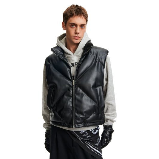 PU LEATHER PADDED VEST