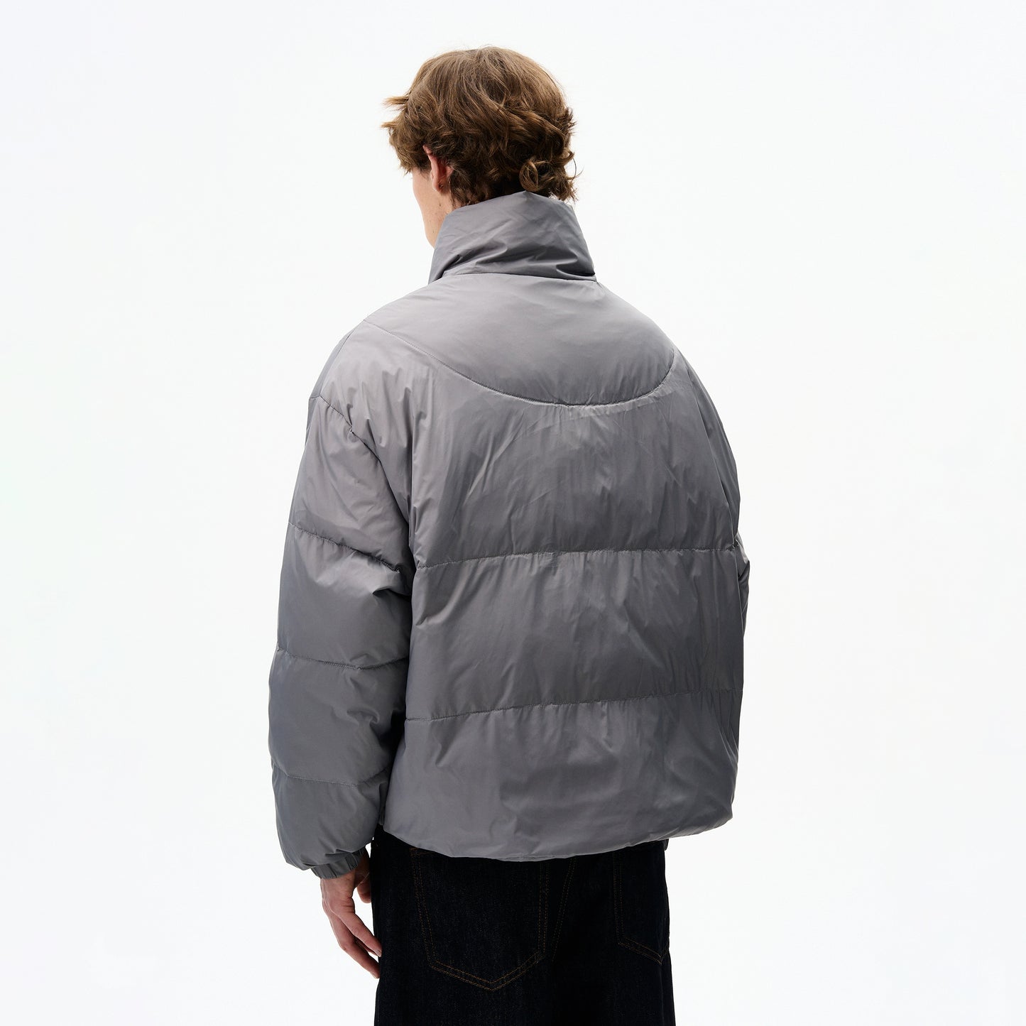 CURVED ZIP PUFFER JACKET