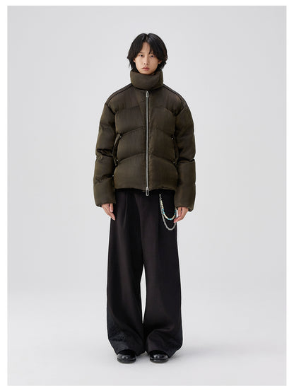 HEAVY LIQUID METAL TEXTURE DOWN JACKET