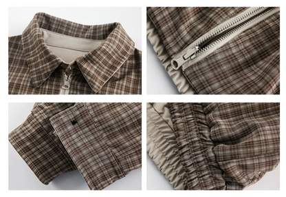 REVERSIBLE CLASSIC PLAID COLLAR JACKET