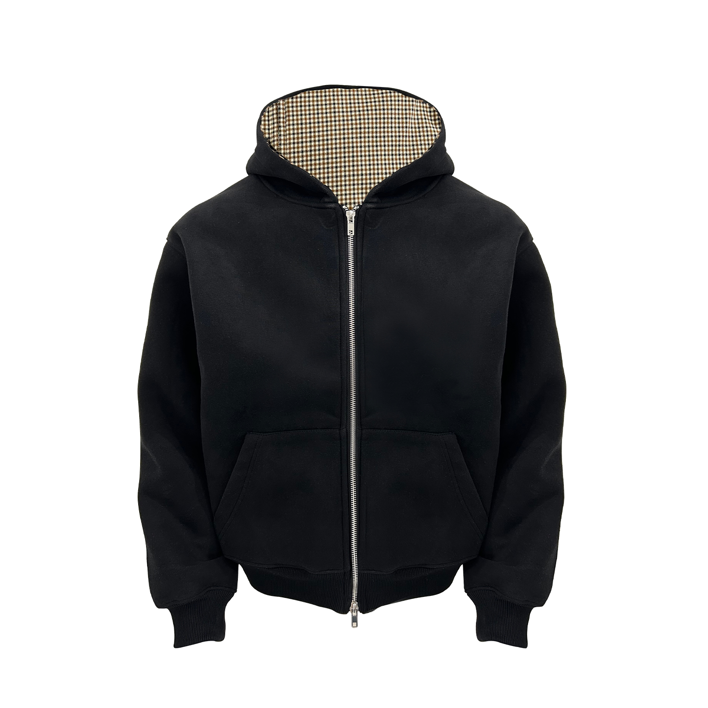 PATTERN LINED ZIP HOODIE