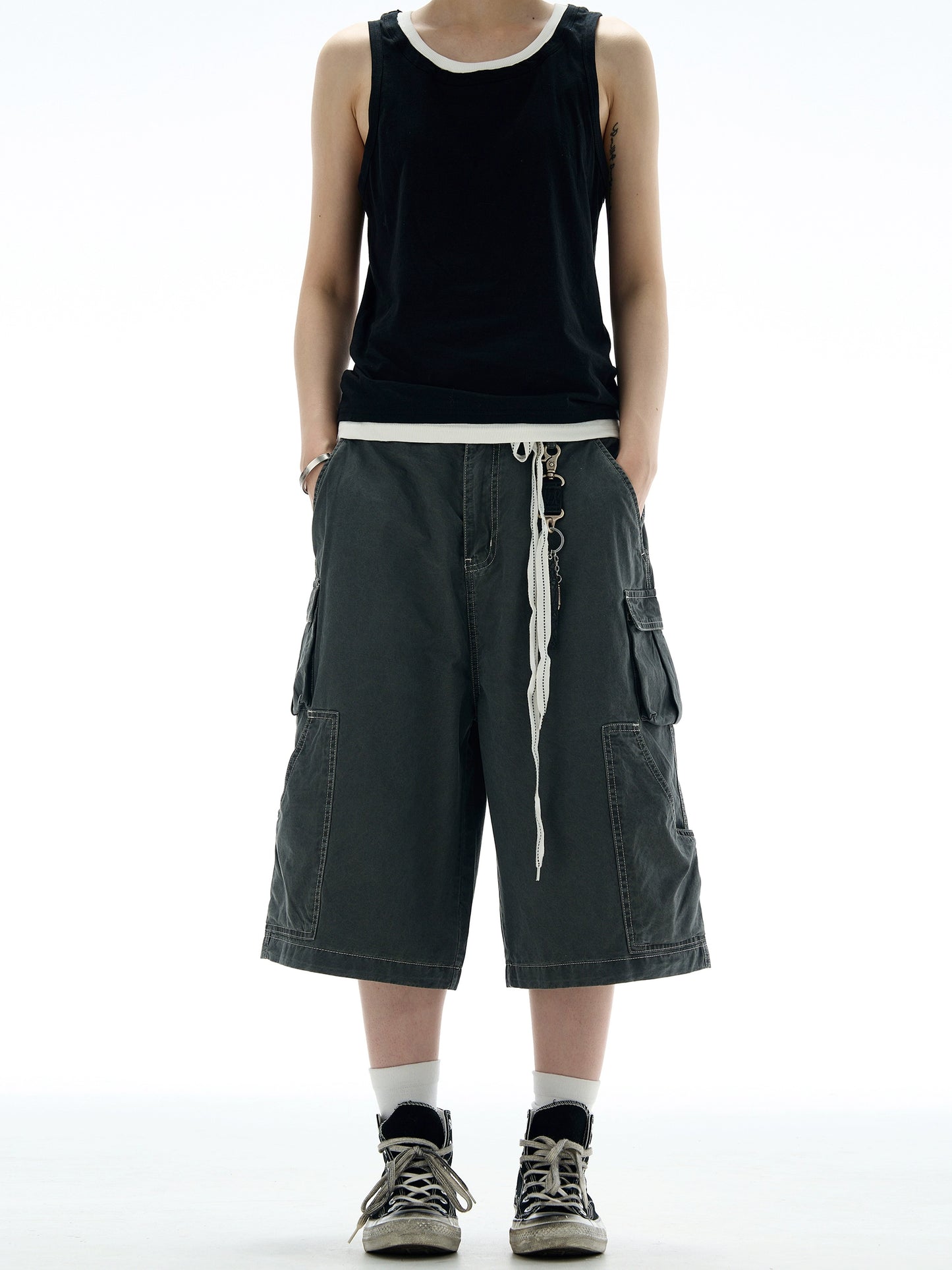 LONG STRING CASUAL STITCH CARGO PANTS