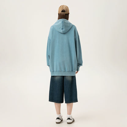WASHED DISTRESSED GRAPHIC HOODIE